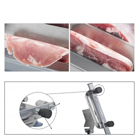 Feliator manual carne congelata, grosime de taiere reglabila, otel inoxidabil