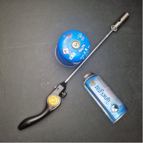 Set Arzator 3 piese, Arzator cu 2 adaptoare, butelie mica 500g si CADOU butelie tip spray 227g