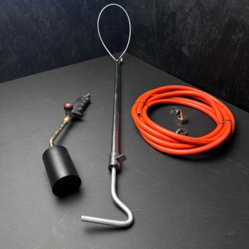 Set macelarie 3 piese, Arzator Nurgaz, Tija metalica cu lasou si furtun gaz 5m cu accesorii