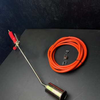 Set macelarie 2 piese, Arzator 70cm rosu si furtun gaz 4m cu accesorii
