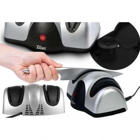 Ascutitor de cutite electric Zilan ZLN2168 Gri, cu 2 nivele de ascutire, 40W
