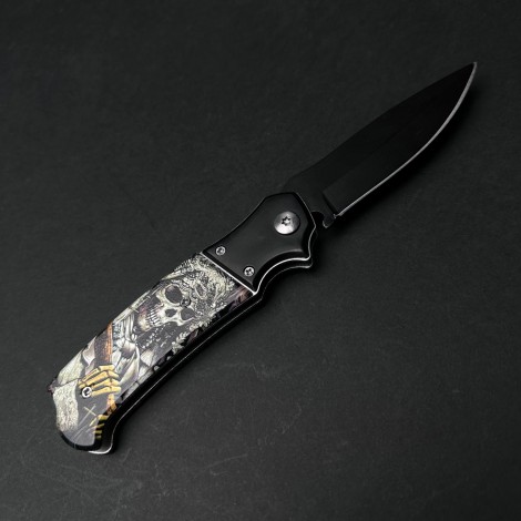 Cutit briceag camping și drumetie 22cm, lama otel inox, maner lemn Reaper, CB018 cadou barbati FR20