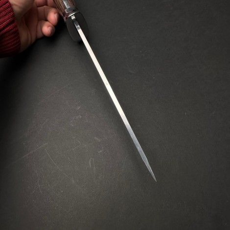 Cutit camping și drumetie 32cm, lama otel inox, maner lemn negru-maro, CB006 cadou barbati FR20