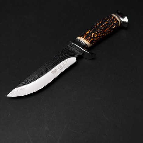 Cutit camping și drumetie 26cm, lama otel inox, maner corn cerb, CB008 cadou barbati FR20