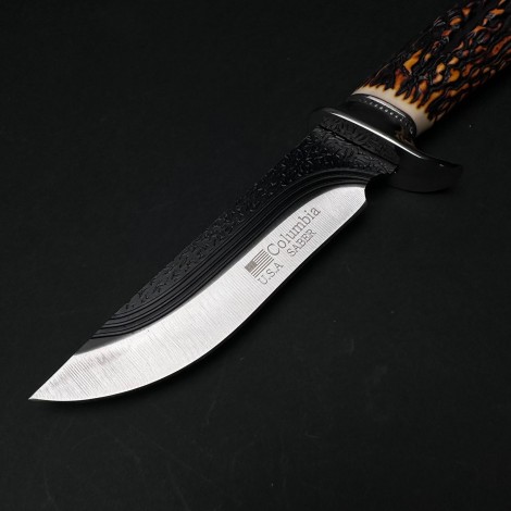 Cutit camping și drumetie 26cm, lama otel inox, maner corn cerb, CB008 cadou barbati FR20