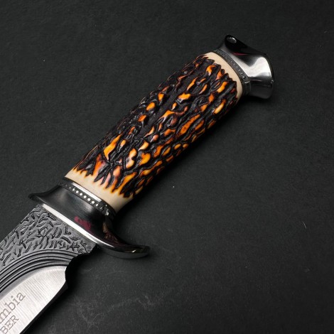 Cutit camping și drumetie 26cm, lama otel inox, maner corn cerb, CB008 cadou barbati FR20