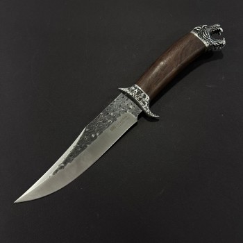 Cutit camping Bowie Columbia Saber 33cm, lama fier forjat, maner lemn maro, husa, COL-SB33