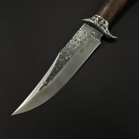 Cutit camping Bowie Columbia Saber 33cm, lama fier forjat, maner lemn maro, husa, COL-SB33