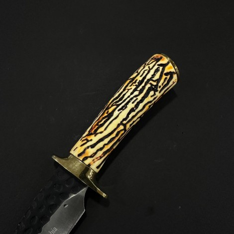 Cutit camping Columbia Saber Rustic 31cm, lama fier forjat, maner corn cerb, husa, COL-RST31CB