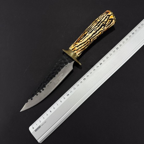 Cutit camping Columbia Saber Rustic 31cm, lama fier forjat, maner corn cerb, husa, COL-RST31CB