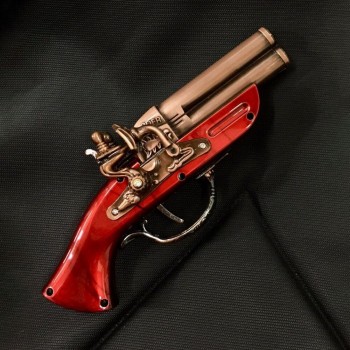 Brichetă decorativă pistol 1800 – formă realistă, reincarcabila, cupru-rosu, BRI-1800P