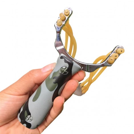 Prastie de vanatoare in aer liber, camuflaj, 3 elastice, latex