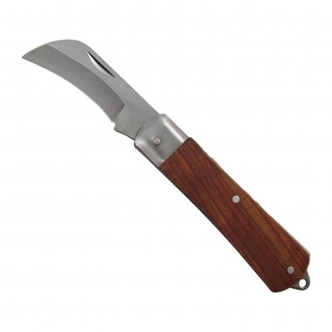 Cutit Altoit tip Briceag 19cm, lama concava otel inox, maner lemn visiniu