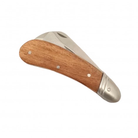 Cutit Altoit tip Briceag 2in1 19cm, lama dubla curba si dreapta otel inox, maner lemn maro, nr.2