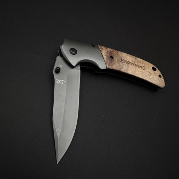 Cutit camping tip Briceag Browning 354 23cm, lama otel inox, maner metal+abs crem