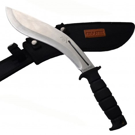 Maceta camping ColdSteel Kukri 40cm MAC-CS40A, lama otel inoxidabil, maner abs, cu husa textila, argintiu, sabie FRS10