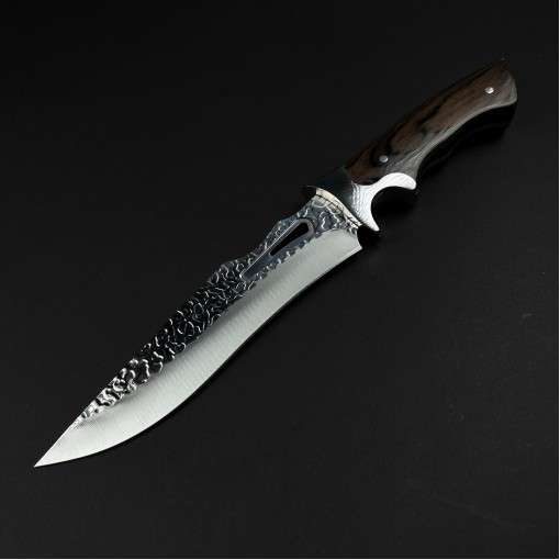 Cuțit camping tip dagger KG-DG18 32 cm, lama fier forjat, maner lemn, teacă inclusa FR18
