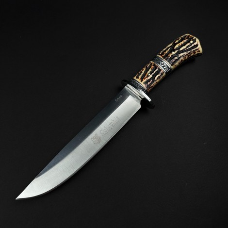 Cuțit camping tip dagger SA49 32cm, lama otel inox, maner lemn cerb, teacă inclusa FR18