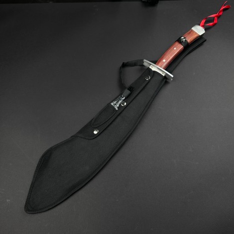 Cuțit camping tip maceta Dragon 61cm, lamă otel inoxidabil, maner lemn, husă inclusă + cadou cutit Shuriken FR20 sabie FRS10