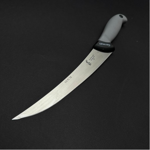 Cutit macelarie dezosat 34cm, lama otel inox 1/2FLEX, maner silicon gri CMDS34G-OI