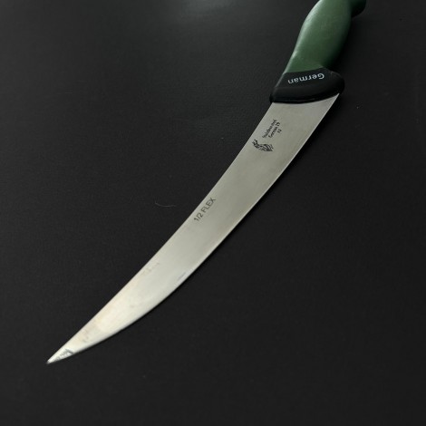 Cutit macelarie dezosat 34cm, lama otel inox 1/2FLEX, maner silicon verde CMDS34V-OI