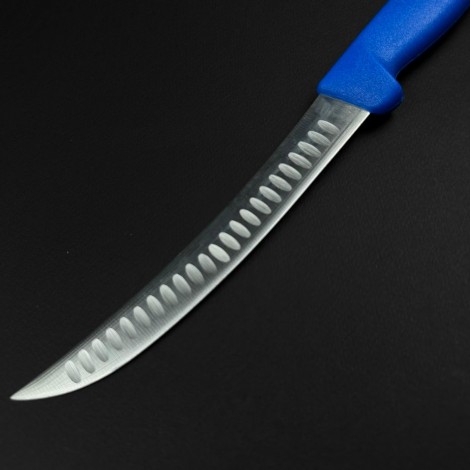 Cutit macelarie dezosat 33cm, lama cu caneluri otel inox, albastru CMD33AC-OI