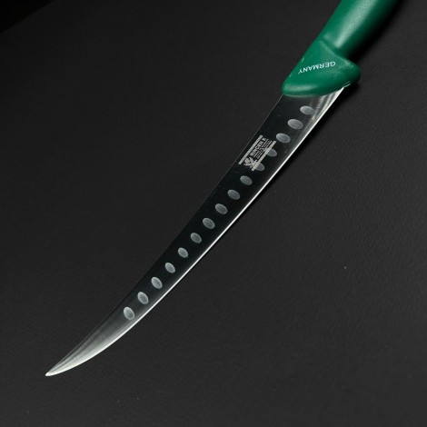 Cutit macelarie dezosat 36cm, lama cu caneluri otel inox, verde CMD36VC-OI