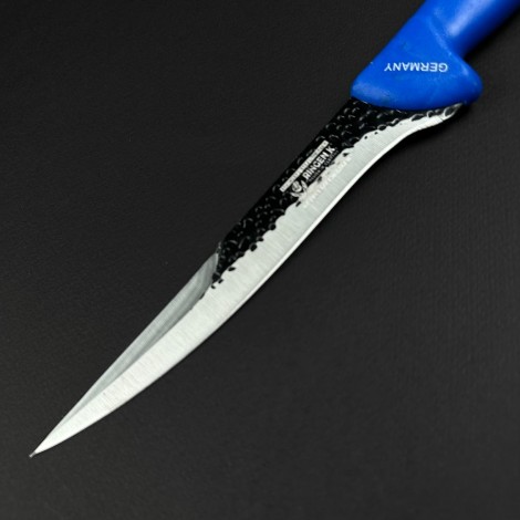 Cutit macelarie injunghiat 32cm, lama cu varf tais dublu fier forjat, albastru CMI32AVD-FF