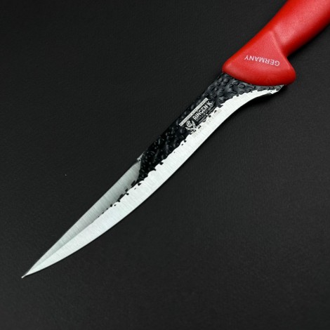 Cutit macelarie injunghiat 32cm, lama cu varf tais dublu fier forjat, rosu CMI32RVD-FF (i3) FeroCut