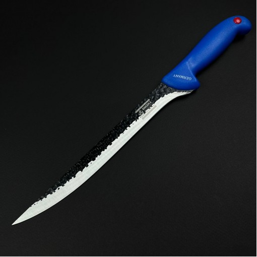 Cutit macelarie injunghiat 38cm, lama fier forjat, albastru CMI38A-FF