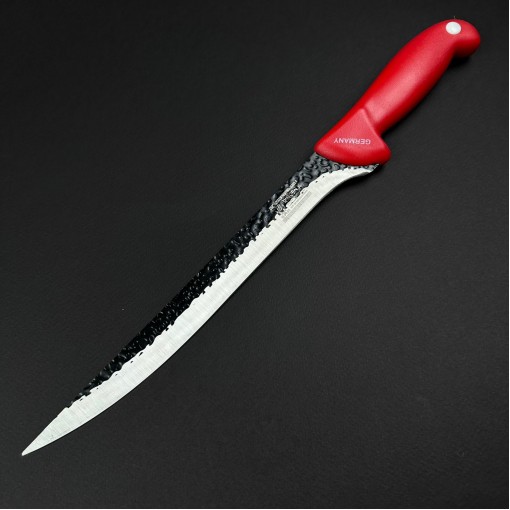 Cutit macelarie injunghiat 38cm, lama fier forjat, rosu CMI38R-FF