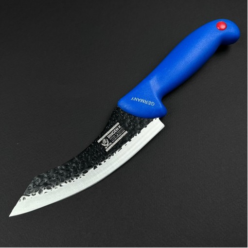 Cutit macelarie Santoku 27cm, lama fier forjat, albastru CMS27A-FF