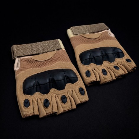 Set cuțit carne 35cm, lama fier forjat, maner texturat + mănuși tactice fingerless marime universala FR21