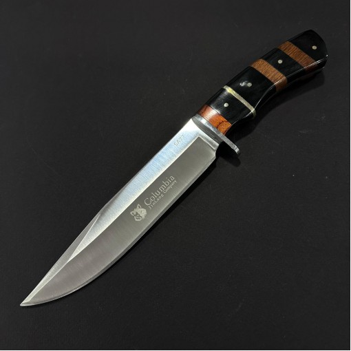 Cuțit camping tip dagger Columbia SA77 30 cm, lama varf dublu otel inox, maner lemn, teacă inclusa, COL-30SA77