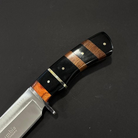 Cuțit camping tip dagger Columbia SA77 30 cm, lama varf dublu otel inox, maner lemn, teacă inclusa, COL-30SA77