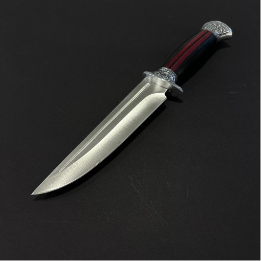 Cuțit camping tip dagger 31 cm, lama otel inox, maner lemn, teacă inclusa, CUT-FIX31