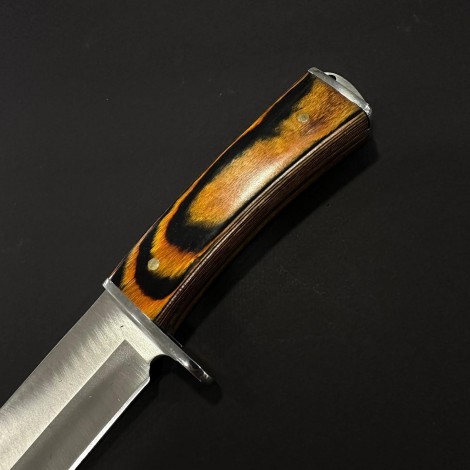 Cuțit camping tip dagger 31 cm, lama otel inox, maner lemn, teacă inclusa, CUT-FIX31PM