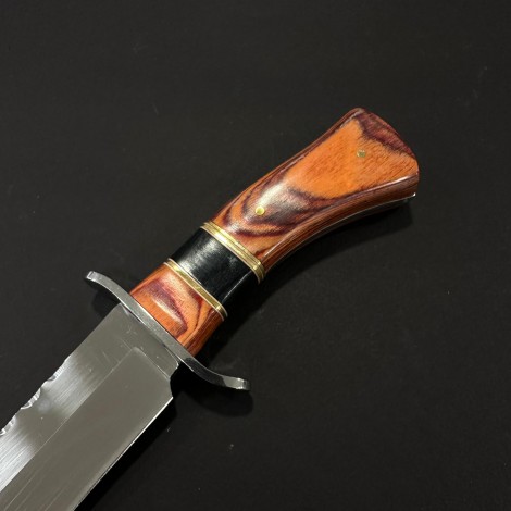 Cuțit camping tip dagger 32 cm, lama otel inox, maner lemn, teacă inclusa, CUT-FIX32PM