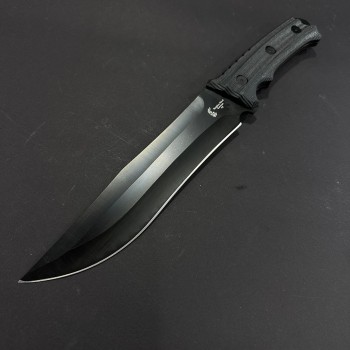 Cuțit camping tactic AJ 36 cm, lama otel inox, maner abs negru, teacă inclusa, CUT-TAC36