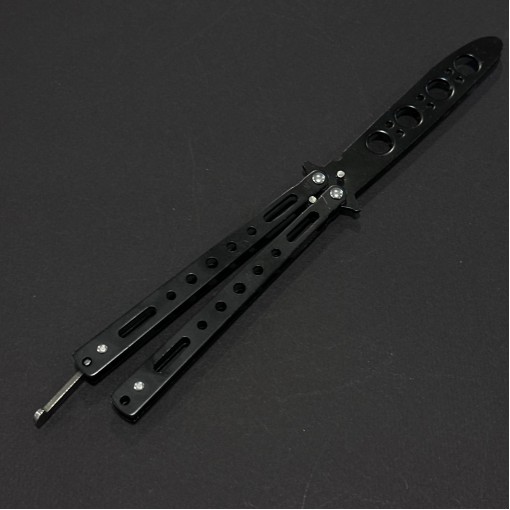 Briceag Balisong Black 22cm, lama fara tais, maner stil fluture/butterfly, BAL-22FTBLK