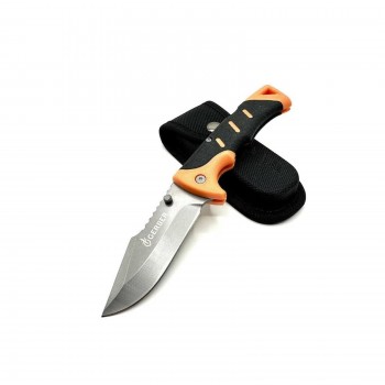 Cuțit camping briceag Gerber GER-BRC23 23cm, lama varf dublu otel inox, maner portocaliu texturat, teacă inclusa