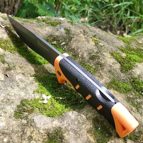 Cuțit camping Gerber GER-FIX26 26cm, lama otel inox, maner portocaliu texturat, teacă inclusa