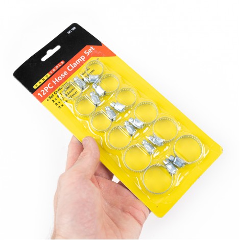 Cleme metalice, colier, HC 100, 12 piese, reglabile