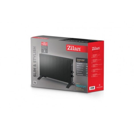 Convector electric Zilan ZLN-6241, 2500W, termostat reglabil, protectie la supra incalzire, negru