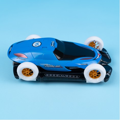 Masinuta acrobatica, cu iluminare LED, rotire 360 grade, albastru