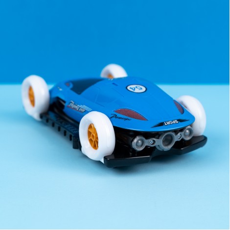 Masinuta acrobatica, cu iluminare LED, rotire 360 grade, albastru