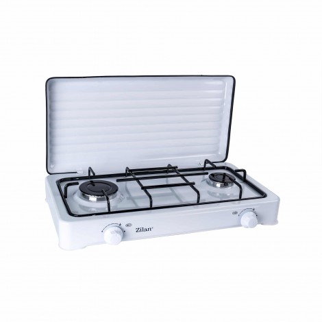 Aragaz emailat 2 ochiuri Zilan ZLN-0025, alimentare GPL butelie, alb