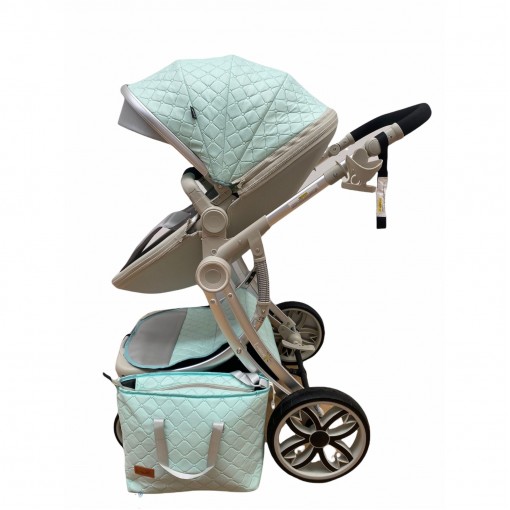 Carucior 2 in 1, L-Sun Egg Shape F1, landou, sport, pliere compacta, verde