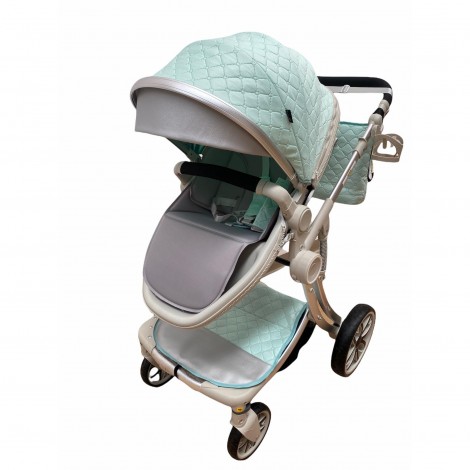 Carucior 2 in 1, L-Sun Egg Shape F1, landou, sport, pliere compacta, verde