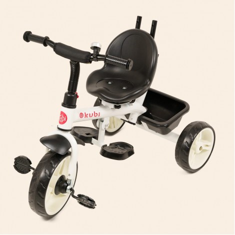 Tricicleta KUBI, 5 in 1, ghidon reglabil, scaun reglabil rotativ 360 grade, gri